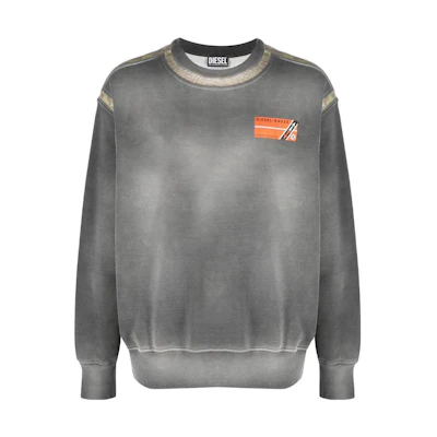 Diesel SS23 Logo Print Crewneck Long Sleeve Sweatshirt Grey () A085300LGAB-02A