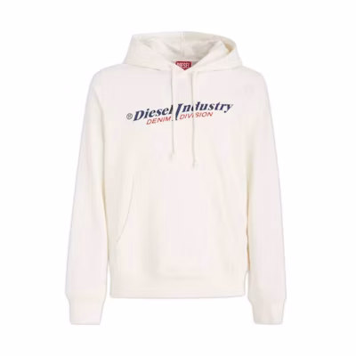 Diesel SS23 Logo Print Long-Sleeve Hoodie Off-White A037440HERE-141