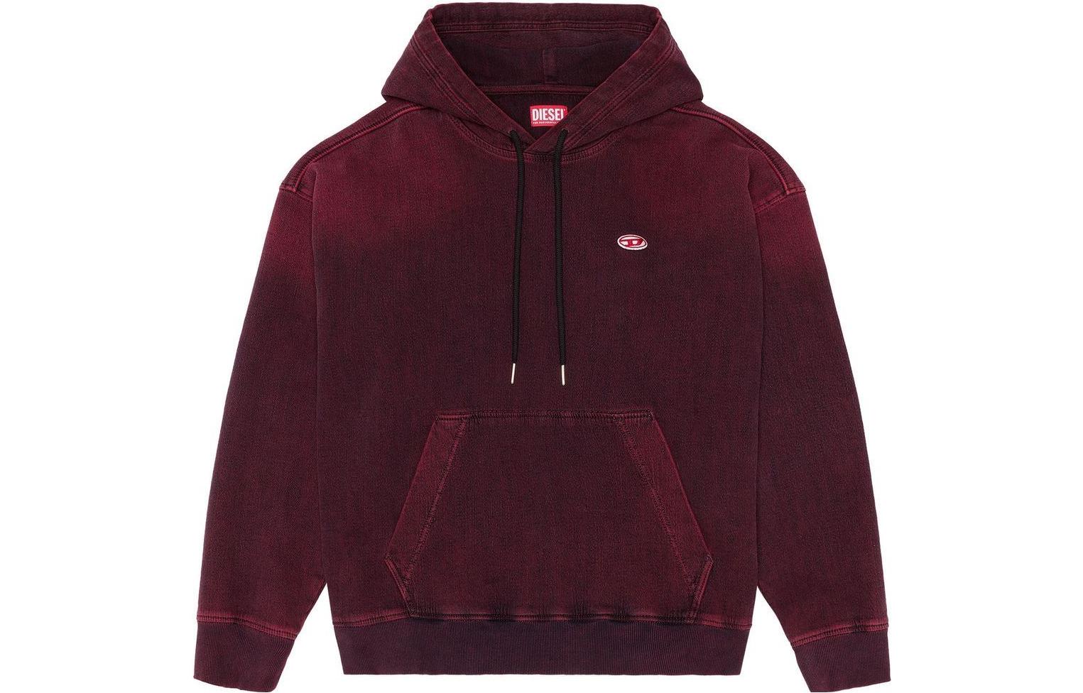 Diesel SS23 Lunar New Year Capsule Hoodie Unisex - Solid Color Burgundy P0104809G91-42L