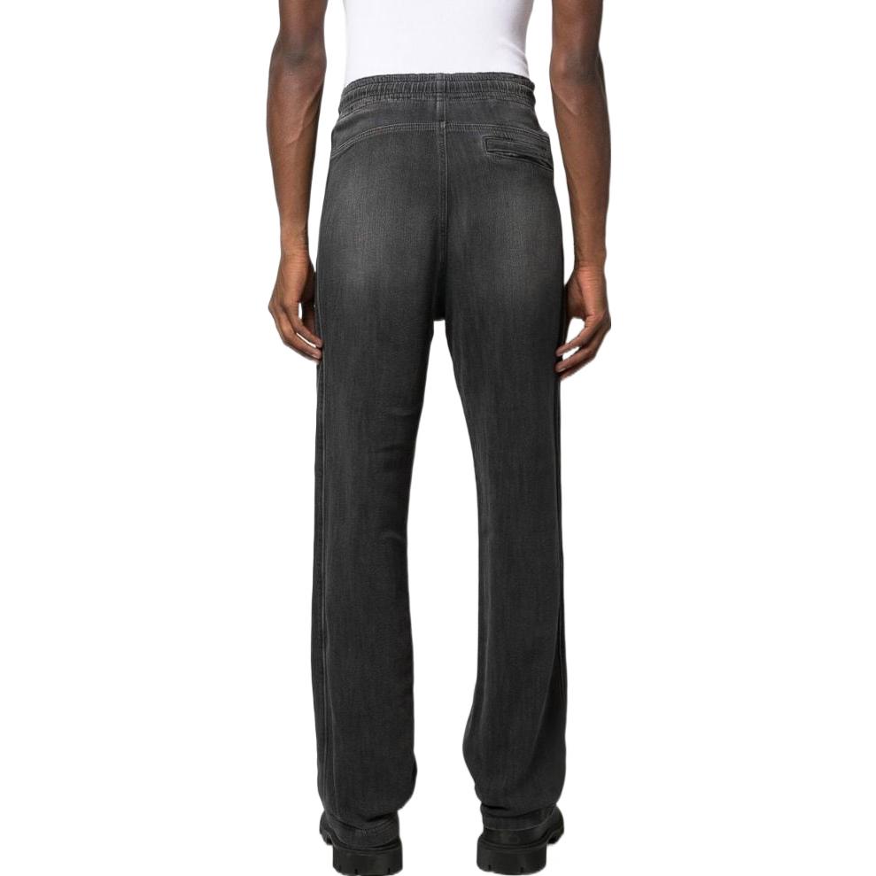 Shop DIESEL SS23 中腰抽繩直筒牛仔褲 男士 黑色漸層效果 A0392409E3-002