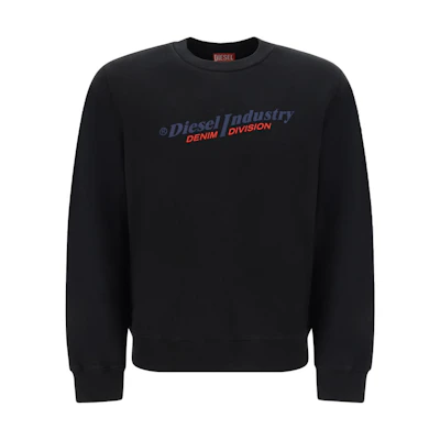 Diesel SS23 Navy Blue Crewneck Embroidered Letter Sweatshirt Men Long Sleeve A037430HERE-96B