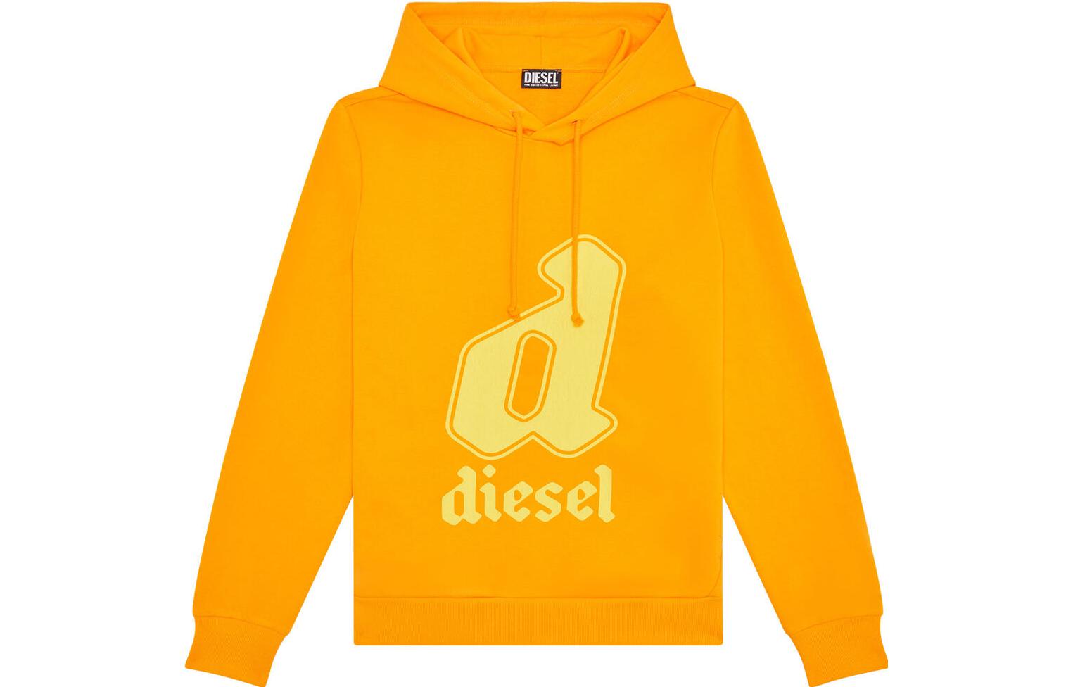 Diesel SS23 Orange Hoodie with Solid Color and Logo Print A086900HAYT-3CL