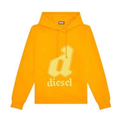 Diesel SS23 Orange Hoodie with Solid Color and Logo Print A086900HAYT-3CL