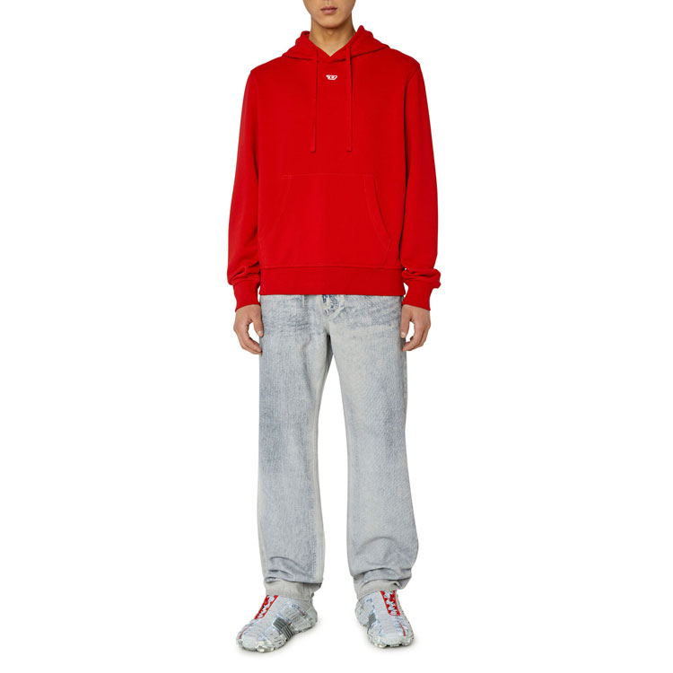 DIESEL SS23 Oval-D Small Logo Pullover Hoodie Red - A040730GEAD42G 圖 3