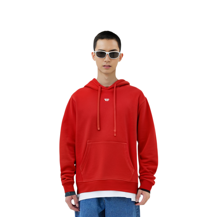 DIESEL SS23 Oval-D Small Logo Pullover Hoodie Red - A040730GEAD42G 圖 7
