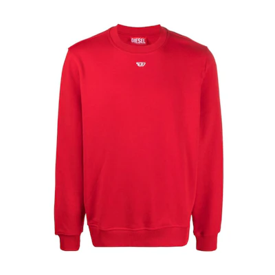 Diesel SS23 Oval-D Small Logo Red Crewneck Sweatshirt for Men A040750GEAD-42G
