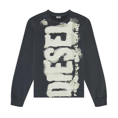 Diesel SS23 Oversized Cotton Long-Sleeve Sweatshirt - Gray A067870AJIH6-93R