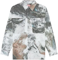 Diesel SS23 Printed Collared Button Casual Jacket Grey A107950GEAT Diesel SS23 Printed Collared Button Casual Jacket Grey A107950GEAT