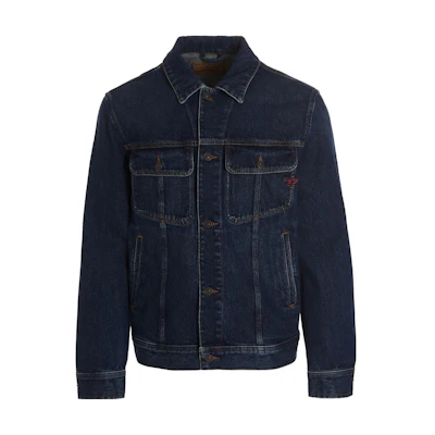 Diesel SS23 Solid Color Long Sleeve Button-Up Jacket - Blue A03885007E601