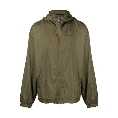 DIESEL SS23 Solid Logo Jacquard Zip Jacket Unisex Green A088130NEAX-5FP
