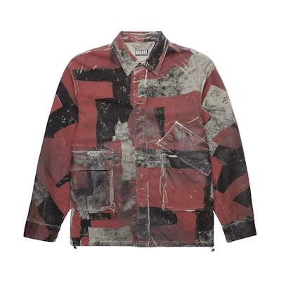 Diesel SS23 Solid Printed Regular Fit Brown Long Sleeve Jacket A033350CEAM