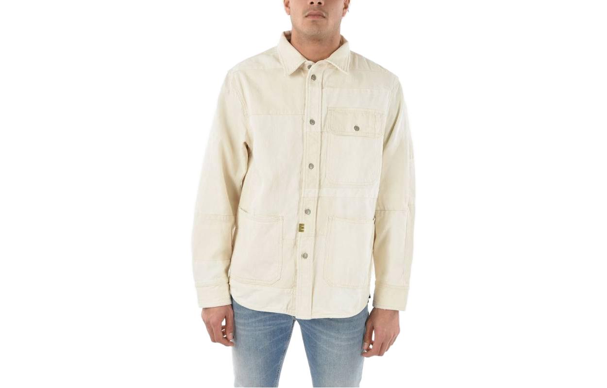 Diesel SS23 Solid Single-Breasted Long-Sleeve Jacket Off-White A026240HBAM100