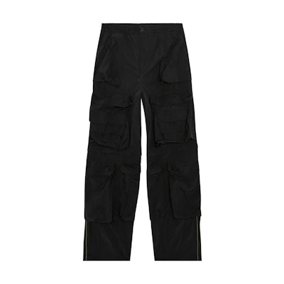 DIESEL SS23 Unisex Black Loose-Fit Mid-Rise Cargo Pants. A105030HJAE-9XX