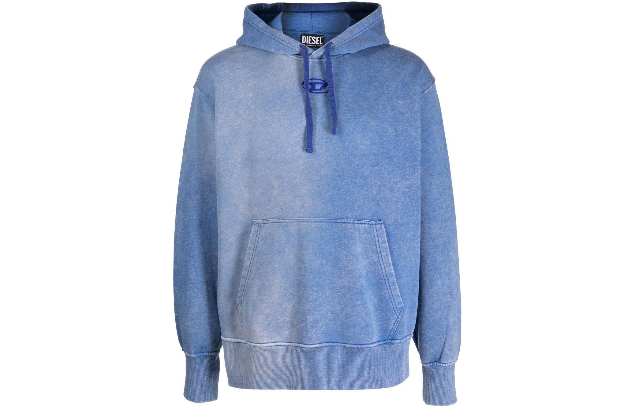 Diesel SS23 Vintage Effect Drawstring Hoodie Men’s Blue A085330AIJJ-8II