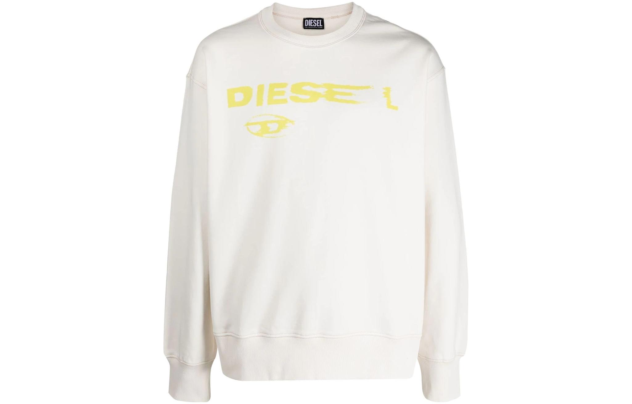 Diesel SS23 White Crewneck Sweatshirt with Letter Print A090210EJAB-141