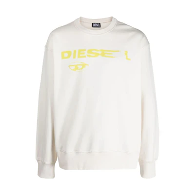 Diesel SS23 White Crewneck Sweatshirt with Letter Print A090210EJAB-141
