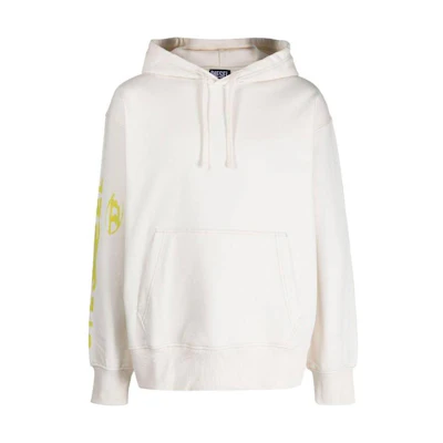 Diesel SS23 White Hoodie with Solid Color Letter Graphic Print A090220EJAB-141