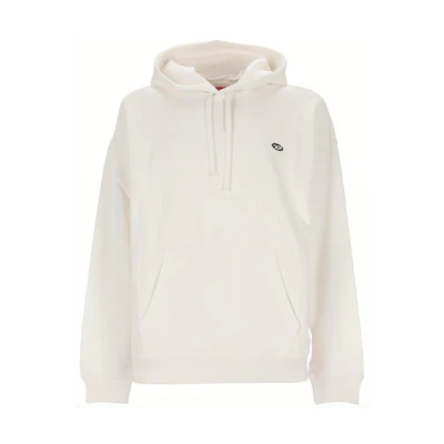 Diesel SS23 White Solid Color Drawstring Hoodie Casual Wear A037860BKAF-141