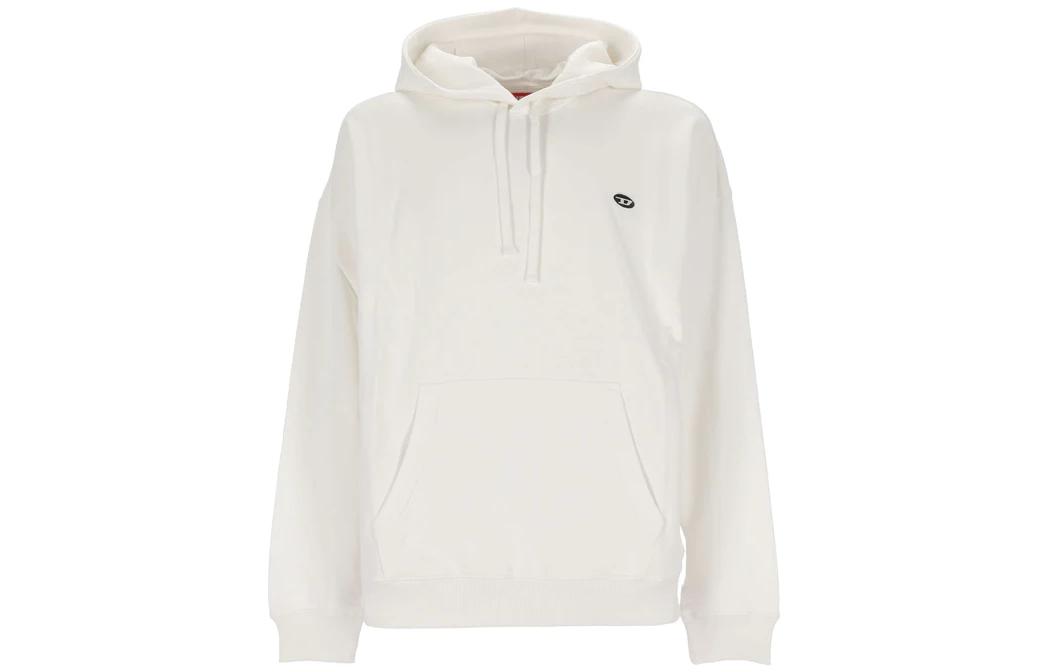 Order Diesel SS23 White Solid Color Drawstring Hoodie Casual Wear A037860BKAF-141