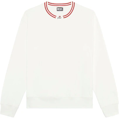 Diesel SS23 白色條紋飾邊圓領套頭運動衫 A085250CJAD-141 Buy Diesel SS23 白色條紋飾邊圓領套頭運動衫 A085250CJAD-141