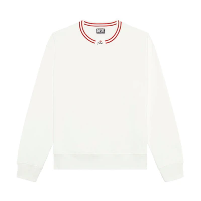 Diesel SS23 White Striped Trim Crewneck Pullover Sweatshirt A085250CJAD-141