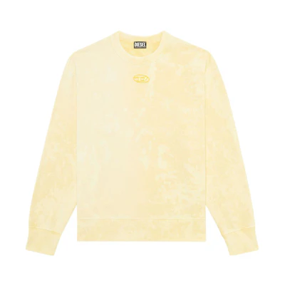 Diesel SS23 Yellow Logo Print Crewneck Pullover Long Sleeve Sweatshirt A085400AIJJ-21G
