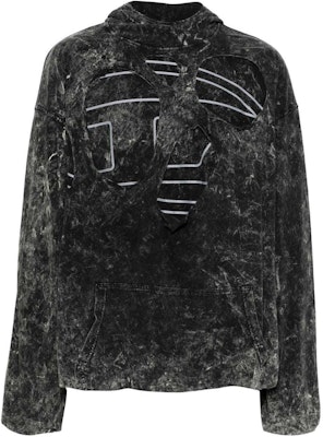 DIESEL SS24 黑色做舊復古感寬鬆連帽衫 A136380DQAM-9XX Buy DIESEL SS24 黑色做舊復古感寬鬆連帽衫 A136380DQAM-9XX