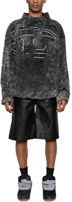 DIESEL SS24 黑色做舊復古感寬鬆連帽衫 A136380DQAM-9XX Lookbook DIESEL SS24 黑色做舊復古感寬鬆連帽衫 A136380DQAM-9XX