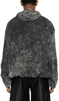 DIESEL SS24 黑色做舊復古感寬鬆連帽衫 A136380DQAM-9XX Shop DIESEL SS24 黑色做舊復古感寬鬆連帽衫 A136380DQAM-9XX