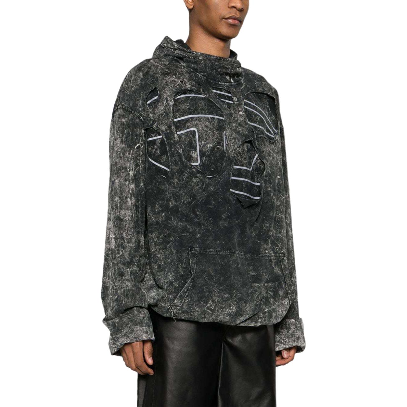 Purchase DIESEL SS24 黑色做舊復古感寬鬆連帽衫 A136380DQAM-9XX