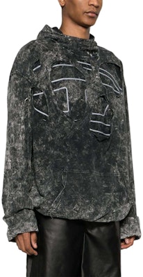 DIESEL SS24 黑色做舊復古感寬鬆連帽衫 A136380DQAM-9XX Purchase DIESEL SS24 黑色做舊復古感寬鬆連帽衫 A136380DQAM-9XX