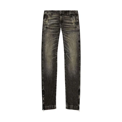 DIESEL SS24 Black Mid-High Waist Vintage Straight Zip Hem Jeans A130440GHAA-02