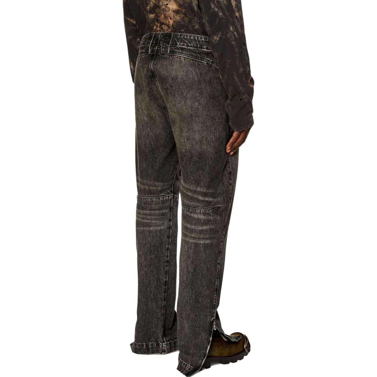 DIESEL SS24  Black Mid-High Waist Vintage Straight Zip Hem Jeans A130440GHAA-02 圖 4