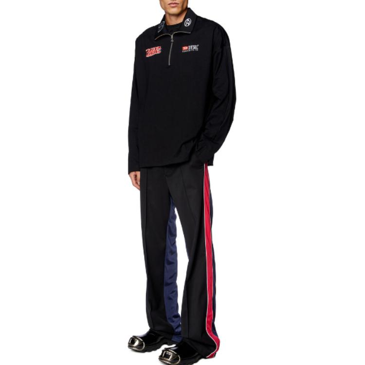Lookbook DIESEL SS24 黑色中腰拉链口袋休闲裤 A120950CLAI-9XXB