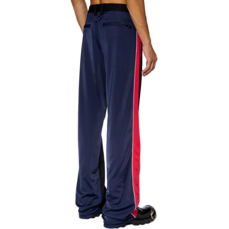 Shop DIESEL SS24 黑色中腰拉链口袋休闲裤 A120950CLAI-9XXB