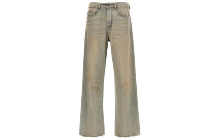 Order DIESEL SS24 藍色破壞寬鬆直筒拉鍊牛仔褲 A1159809H6-001