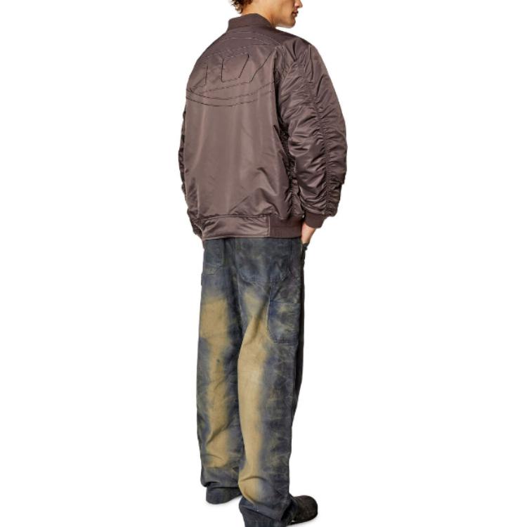 Shop 디젤 SS24 다크그레이 루즈핏 리버서블 집업 재킷. A106730HCAS-928