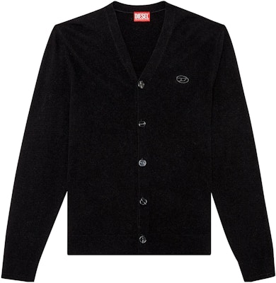 DIESEL SS24 Loose Fit Black Knit Cardigan with Oval Cut-out Design. A130040GEAY-9XX Buy DIESEL SS24 Loose Fit Black Knit Cardigan with Oval Cut-out Design. A130040GEAY-9XX