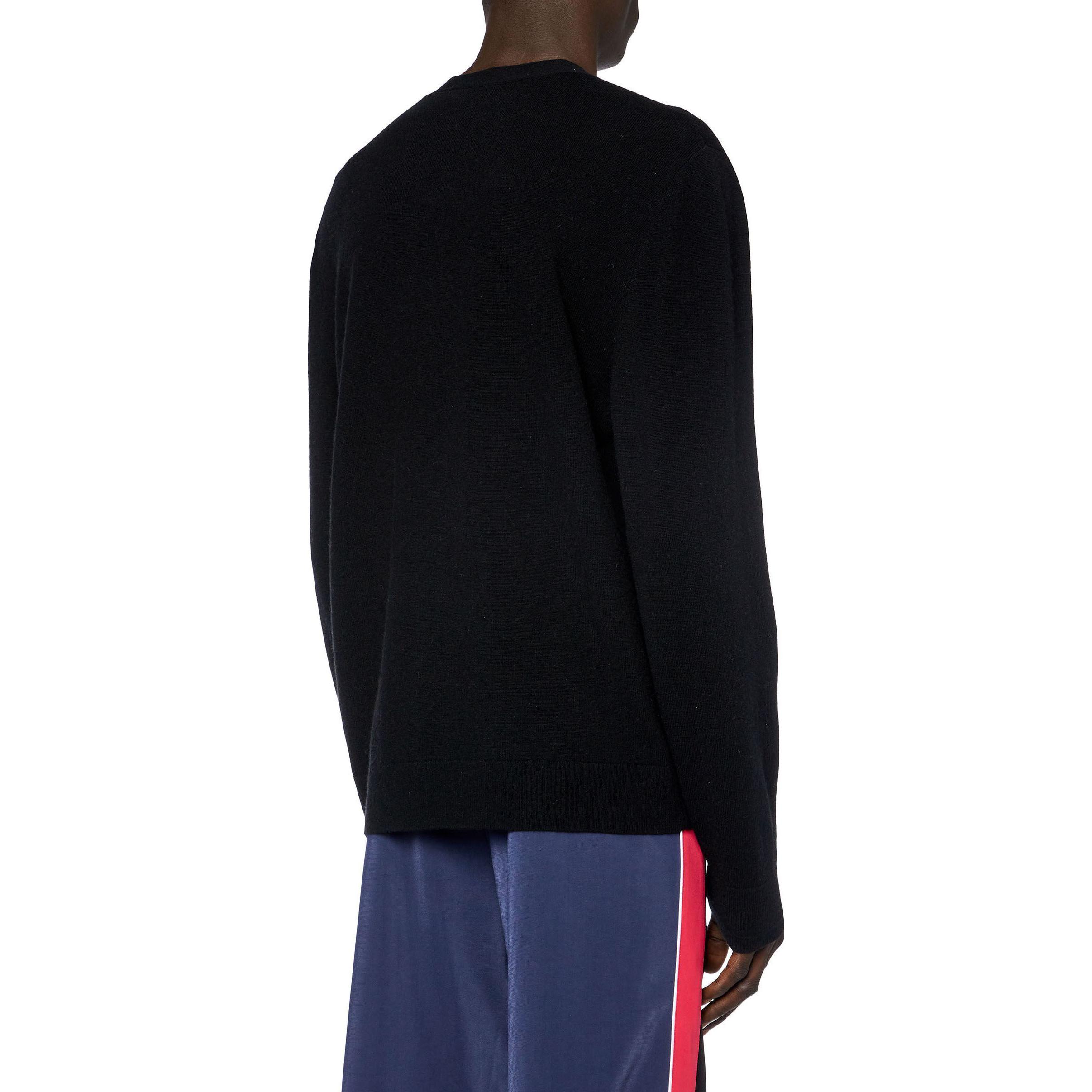 Shop DIESEL SS24  Loose Fit Black Knit Cardigan with Oval Cut-out Design. A130040GEAY-9XX