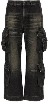 DIESEL SS24 Loose Fit Cargo Pants with Zipper Fly Black A130880GHA-A02 Order DIESEL SS24 Loose Fit Cargo Pants with Zipper Fly Black A130880GHA-A02