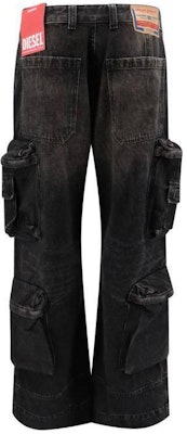 DIESEL SS24 Loose Fit Cargo Pants with Zipper Fly Black A130880GHA-A02 Lookbook DIESEL SS24 Loose Fit Cargo Pants with Zipper Fly Black A130880GHA-A02