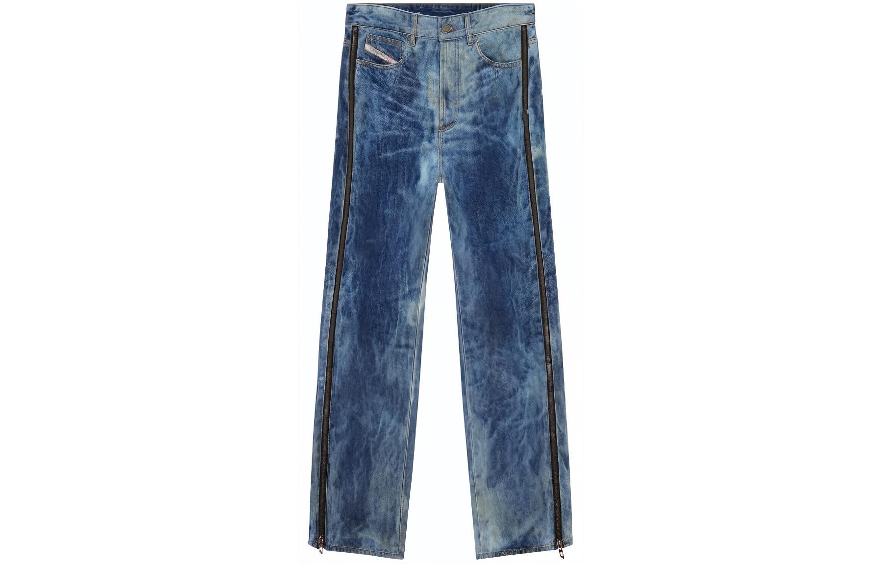 DIESEL SS24  Loose Straight Button Jeans in Mid Blue. A137970PGAX-01