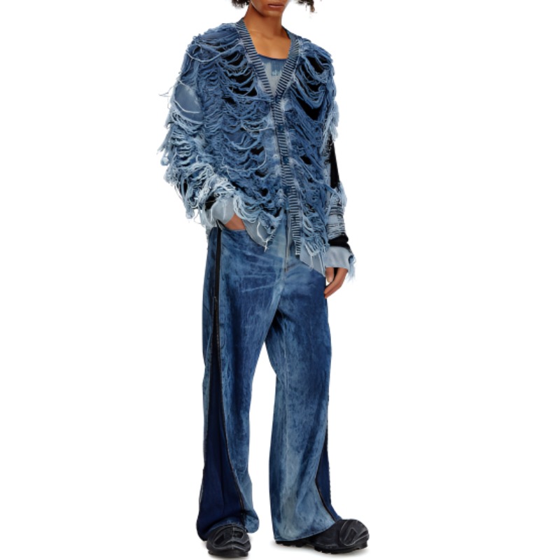 DIESEL SS24  Loose Straight Button Jeans in Mid Blue. A137970PGAX-01 圖 3