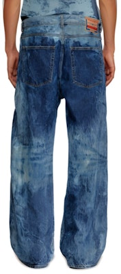 DIESEL SS24 寬鬆直筒扣繫牛仔褲 中藍色款式 A137970PGAX-01 Shop DIESEL SS24 寬鬆直筒扣繫牛仔褲 中藍色款式 A137970PGAX-01