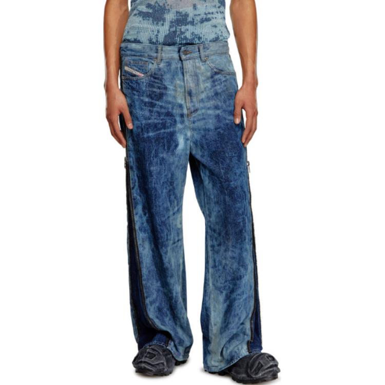 DIESEL SS24  Loose Straight Button Jeans in Mid Blue. A137970PGAX-01 圖 5