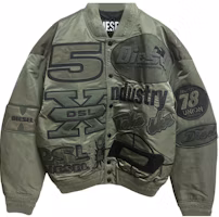 Order DIESEL SS24 復古字母印花軍綠色飛行夾克. A04982RBABG5BS