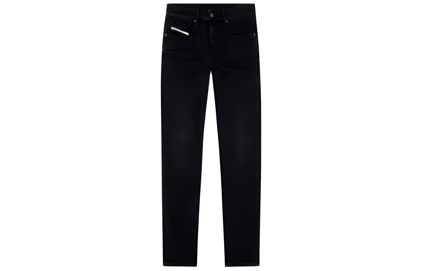 DIESEL SS24  Slim Fit Logo Zip Casual Pants Black. A035580KIAJ02