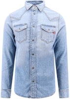 DIESEL SS24 Slim Fit Oval-D Buttoned Long Sleeve Shirt Blue A126220DQA-I01 DIESEL SS24 Slim Fit Oval-D Buttoned Long Sleeve Shirt Blue A126220DQA-I01
