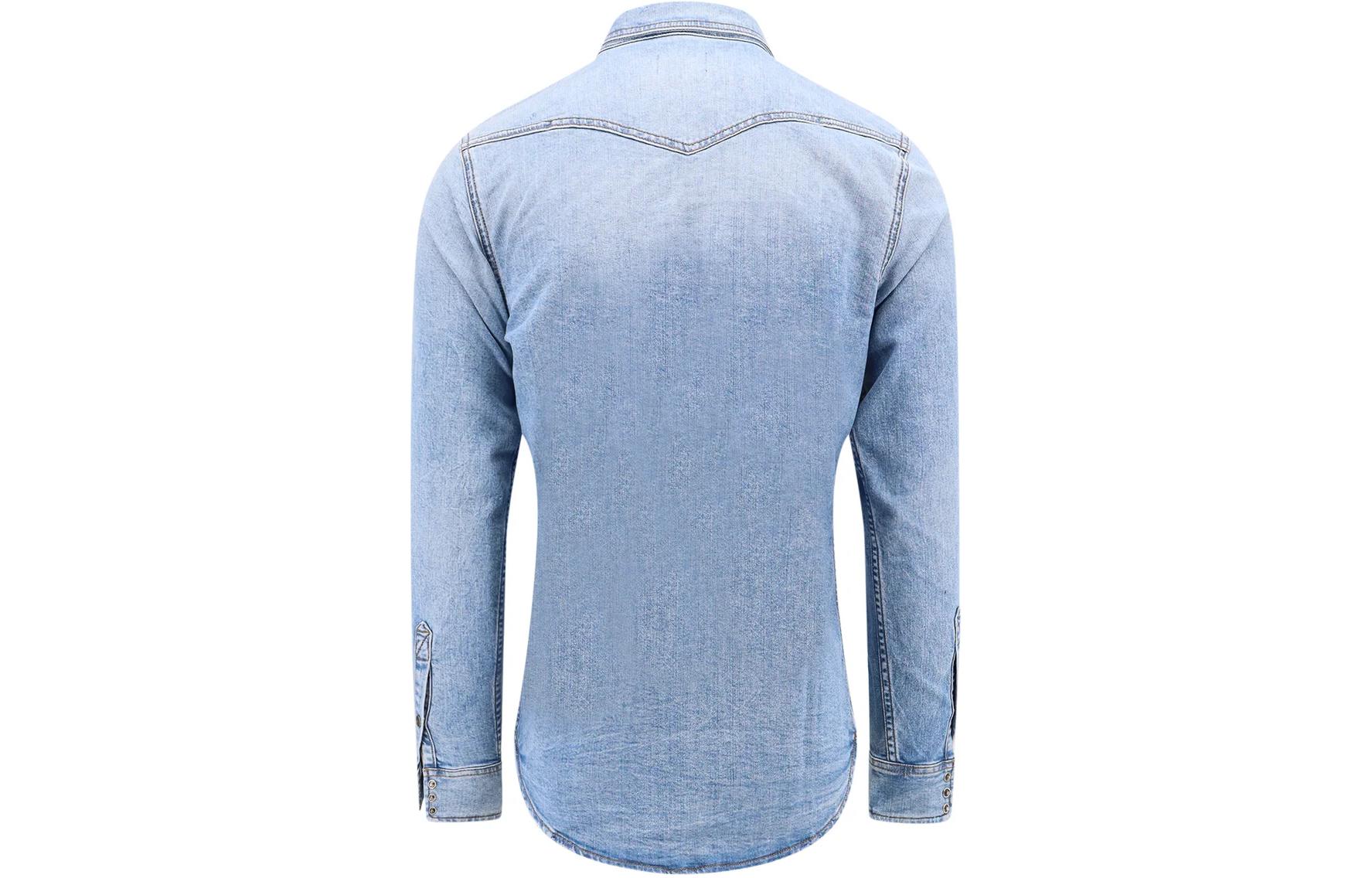 Lookbook DIESEL SS24 Slim Fit Kemeja Lengan Panjang Oval-D Kancing Biru A126220DQA-I01