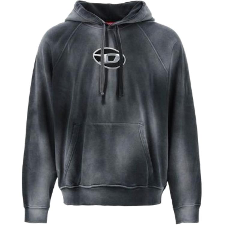 Diesel SS24 Black Letter Print Long-Sleeve Hoodie A136060CHBH9-XXA